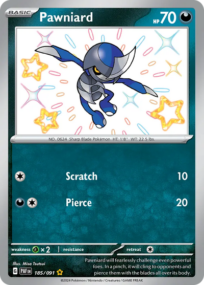 Pokemon Paldean Fates Pawniard #185