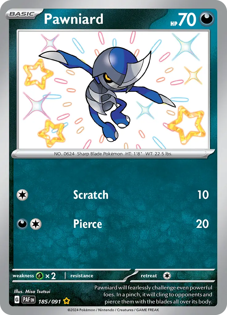 Pokemon Paldean Fates Pawniard #185