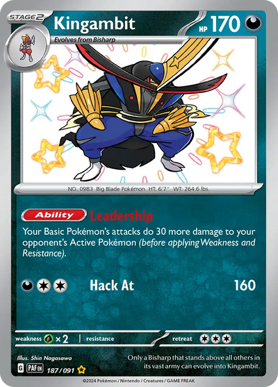 Pokemon Paldean Fates Kingambit #187