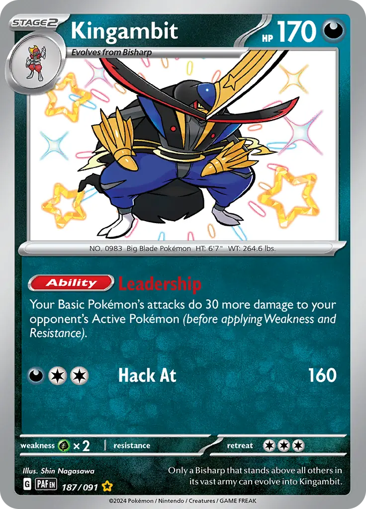 Pokemon Paldean Fates Kingambit #187