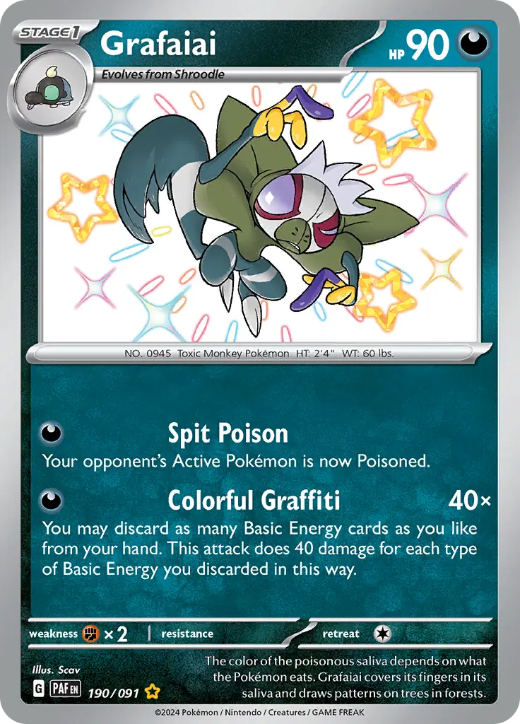 Pokemon Paldean Fates Grafaiai #190