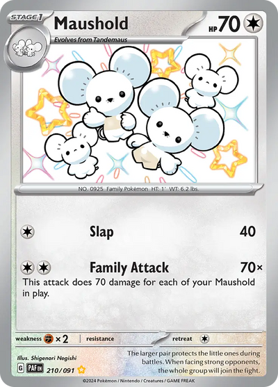 Pokemon Paldean Fates Maushold #210