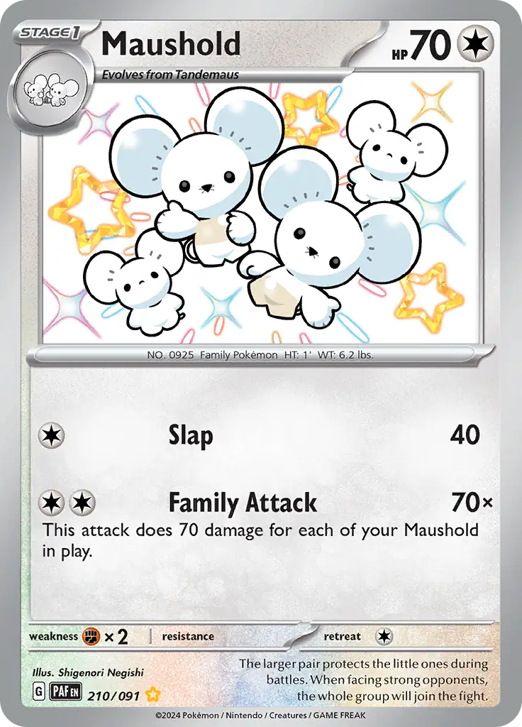 Pokemon Paldean Fates Maushold #210