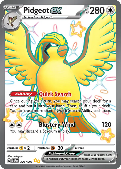 Pokemon Paldean Fates Pidgeot #221