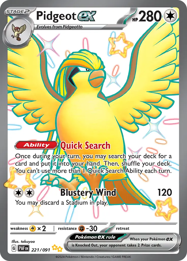 Pokemon Paldean Fates Pidgeot #221