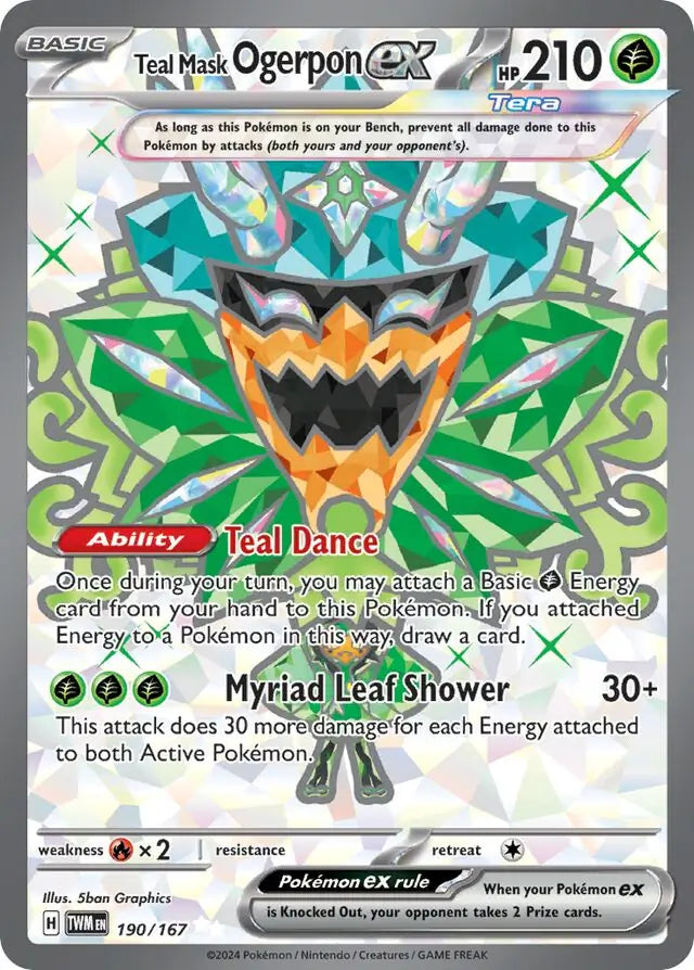 Pokemon Twilight Masquerade Teal Mask Ogerpon ex #190