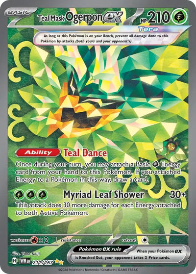 Pokemon Twilight Masquerade Teal Mask Ogerpon ex #211