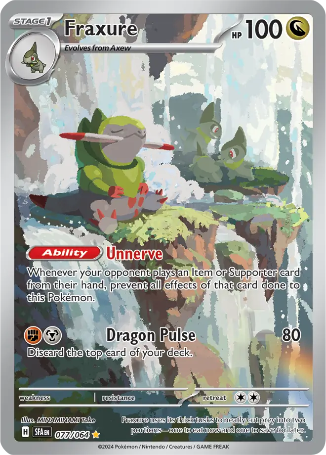 Pokemon Shrouded Fable Fraxure #077