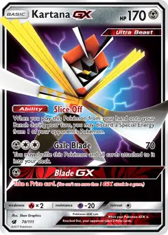 Pokemon Crimson Invasion Kartana GX #70