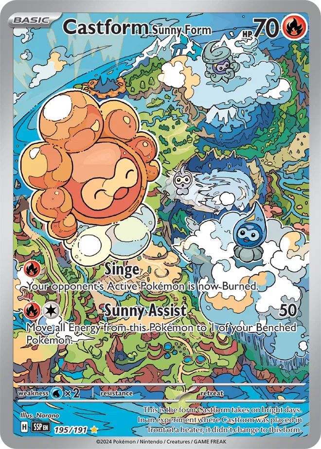Pokemon Surging Sparks Castform Sunny Form #195