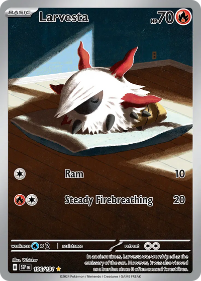 Pokemon Surging Sparks Larvesta #196