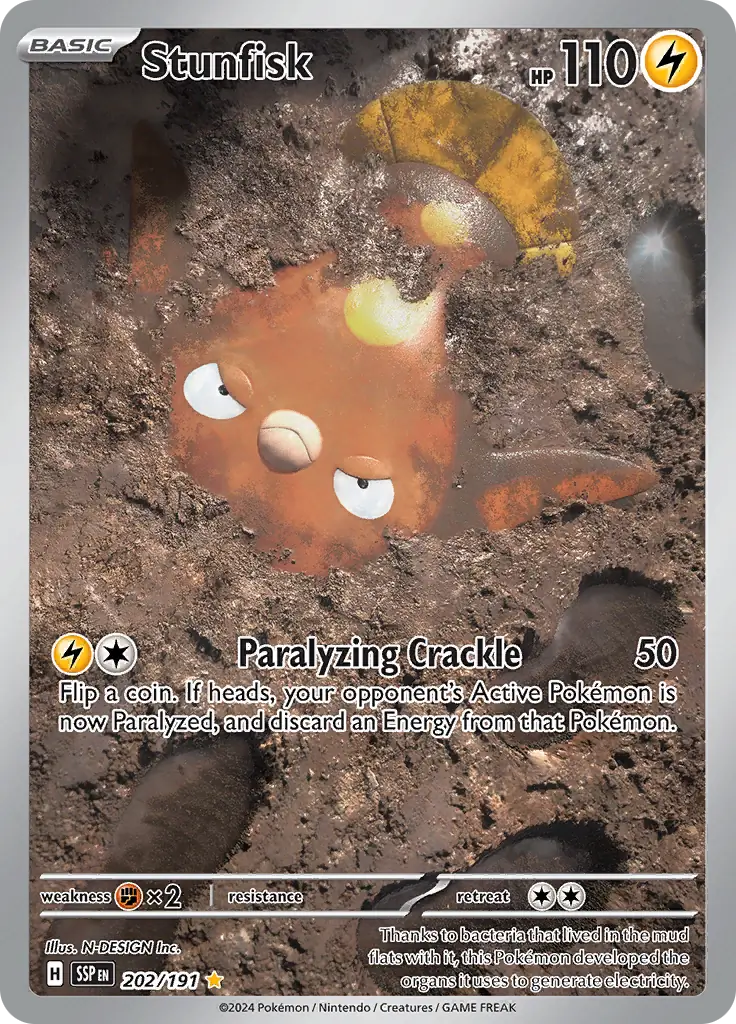 Pokemon Surging Sparks Stunfisk #202