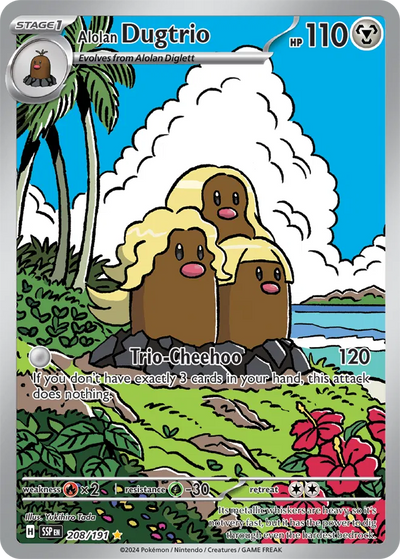 Pokemon Surging Sparks Alolan Dugtrio #208