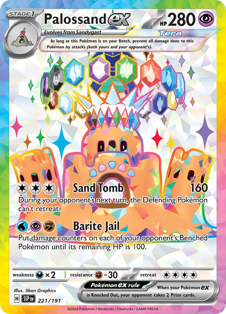Pokemon Surging Sparks Palossand #221