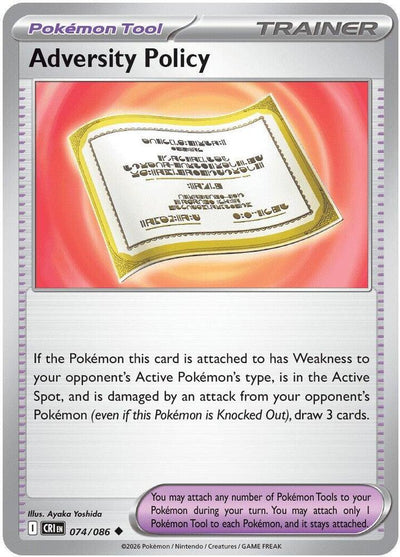Pokemon Chaos Rising Adversity Policy Reverse Holofoil #74