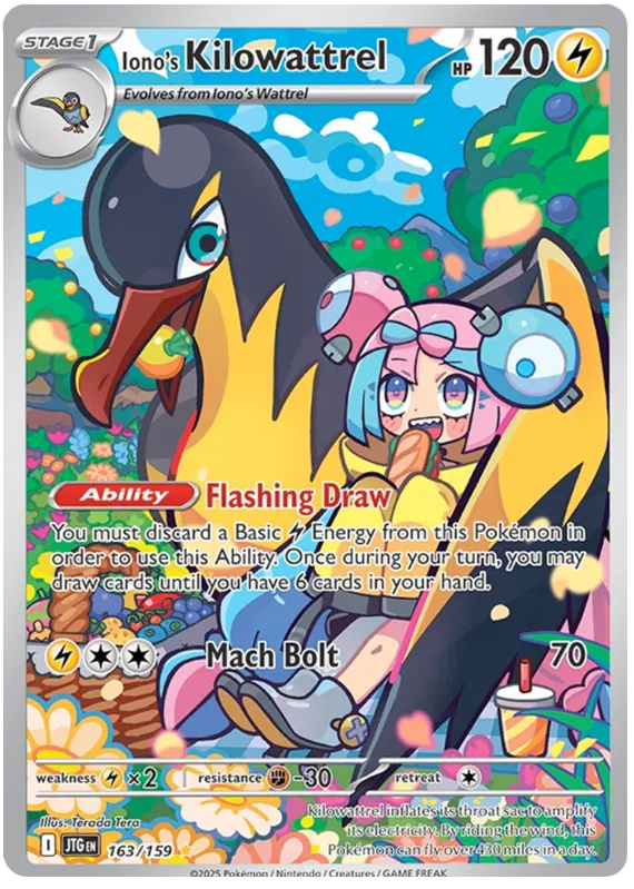 Pokemon Journey Together Iono's Kilowattrel #163