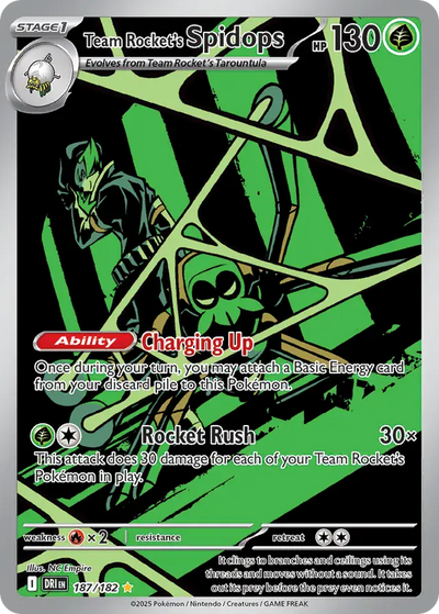 Pokemon Destined Rivals Team Rocket's Spidops #187