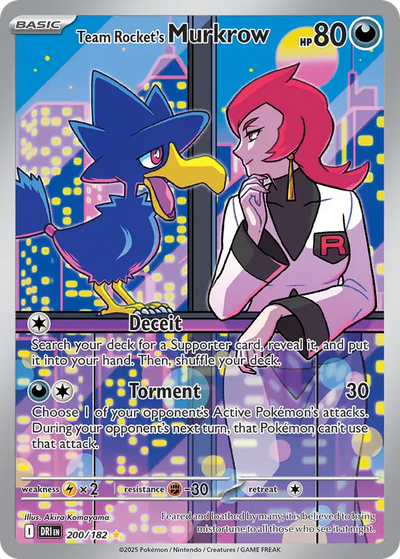 Pokemon Destined Rivals Team Rocket's Murkrow #200