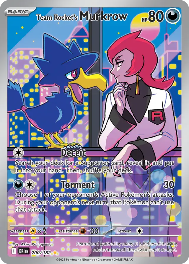 Pokemon Destined Rivals Team Rocket's Murkrow #200