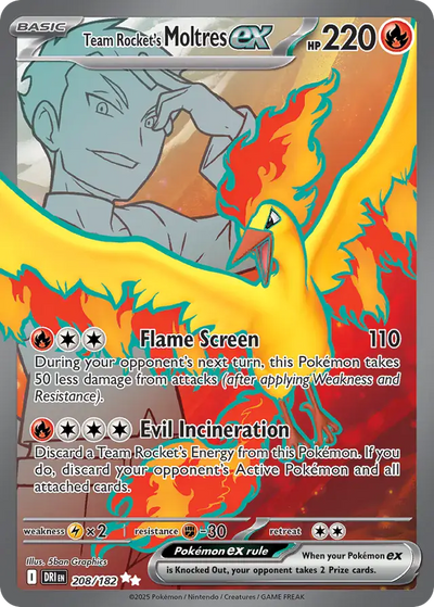 Pokemon Destined Rivals Team Rocket's Moltres #208