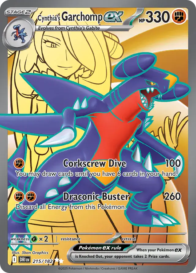 Pokemon Destined Rivals Cynthia's Garchomp #215