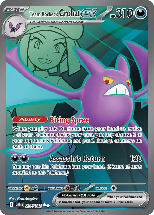 Pokemon Destined Rivals Team Rocket's Crobat #217