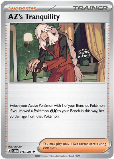 Pokemon Chaos Rising AZs Tranquility Reverse Holofoil #76