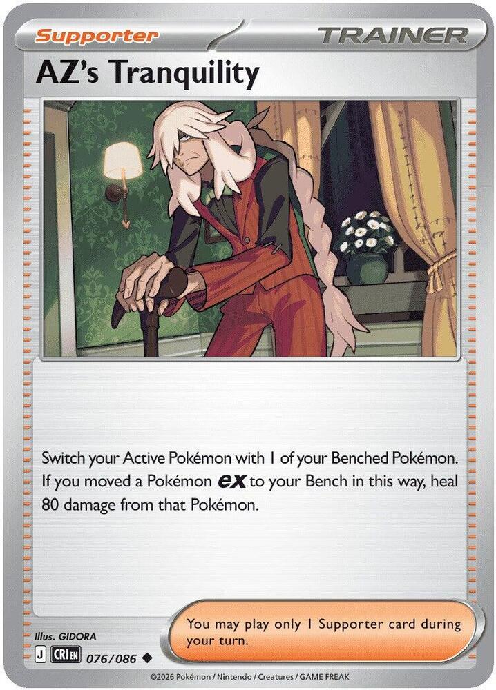 Pokemon Chaos Rising AZs Tranquility Reverse Holofoil #76