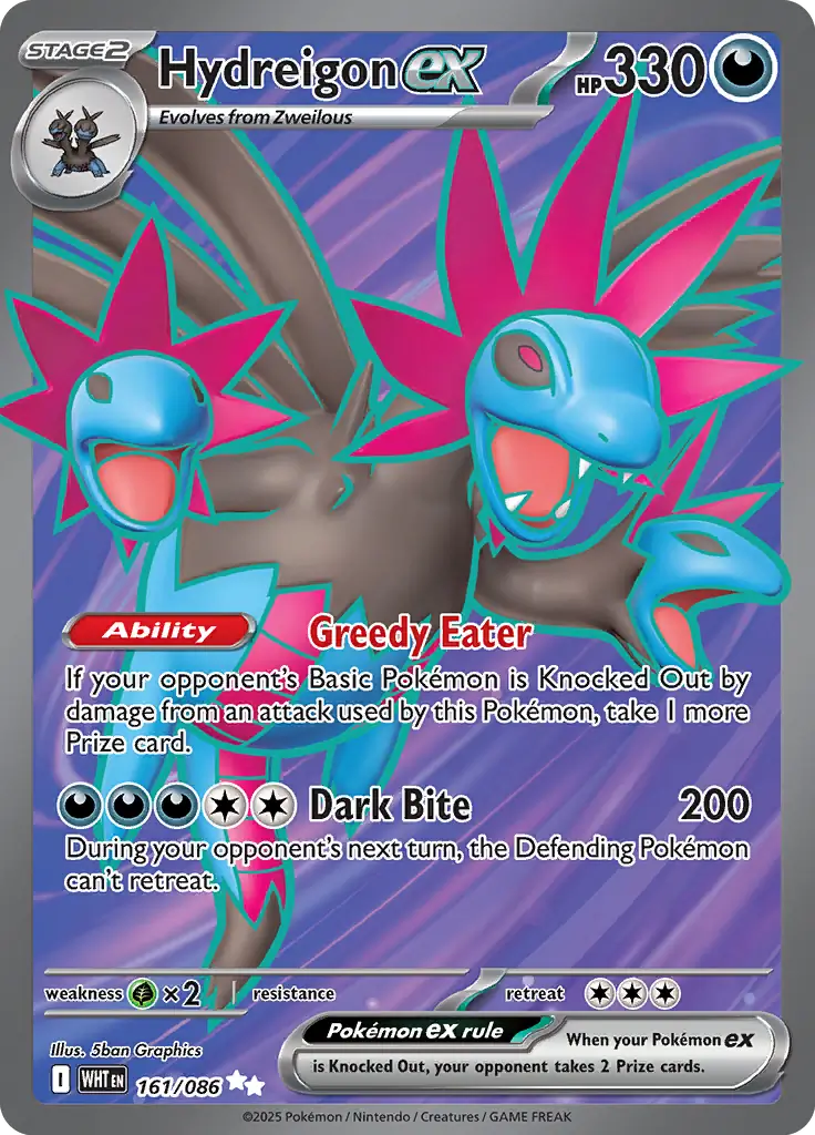 Pokemon White Flare Hydreigon #161