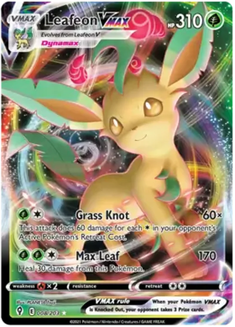 Pokemon Evolving Skies Leafeon VMAX #008