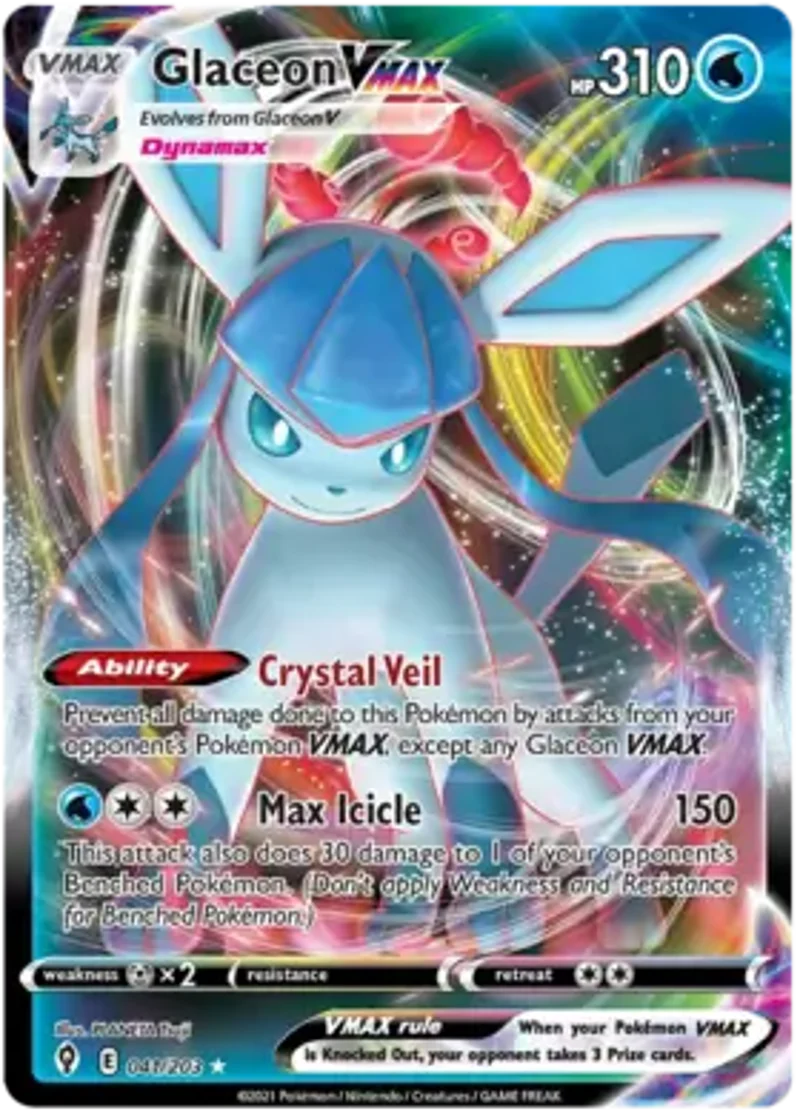 Pokemon Evolving Skies Glaceon VMAX #041