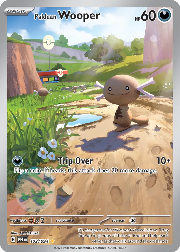 Pokemon Phantasmal Flames Paldean Wooper #102