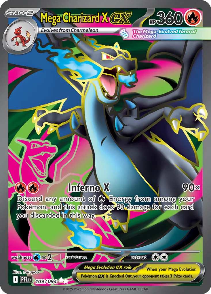 Pokemon Phantasmal Flames Mega Charizard X #109