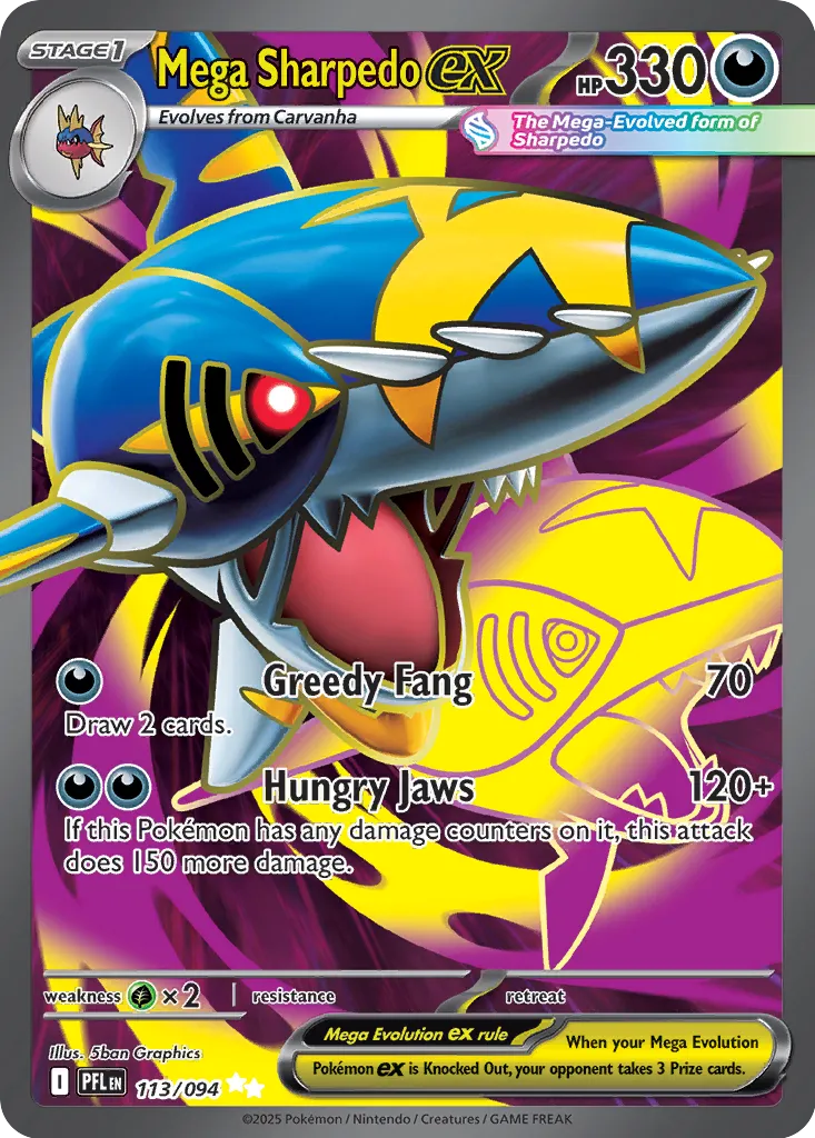 Pokemon Phantasmal Flames Mega Sharpedo #113