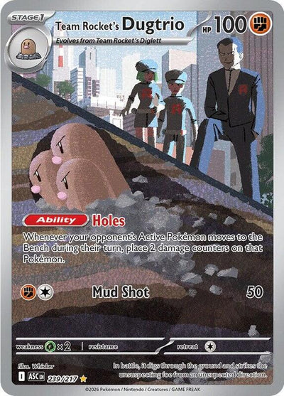 Pokemon Ascended Heroes Team Rocket's Dugtrio #239