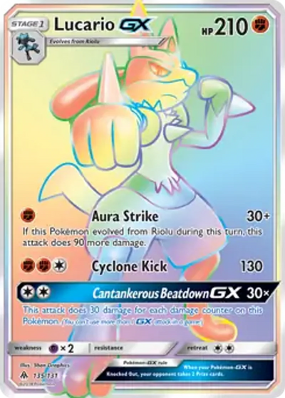 Pokemon Forbidden Light Lucario GX #135