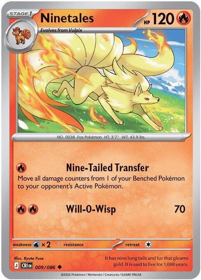 Pokemon Chaos Rising Ninetales Reverse Holofoil #9
