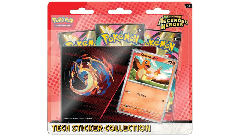 Pokemon Mega Evolution Ascended Heroes Tech Sticker Collection - Charmander
