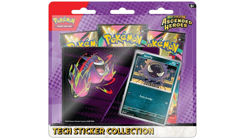 Pokemon Mega Evolution Ascended Heroes Tech Sticker Collection - Gastly