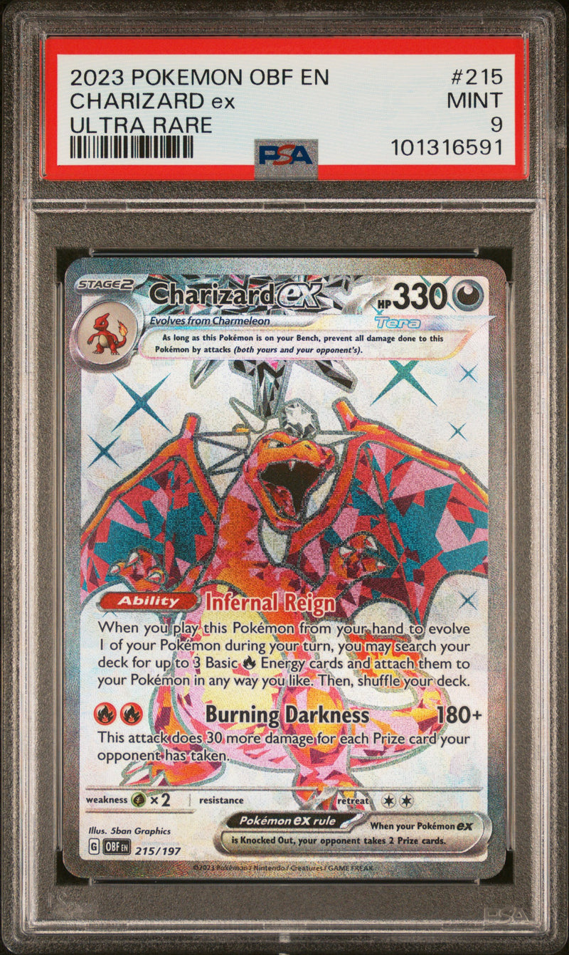 #215 CHARIZARD ex PSA 9