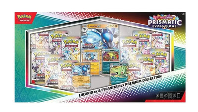Pokemon Prismatic Evolutions Lucario ex & Tyranitar ex Premium Collection