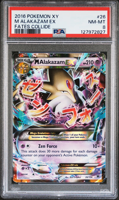 #26 M ALAKAZAM EX PSA 8