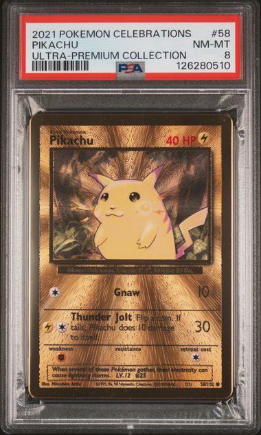 #58 PIKACHU PSA 8