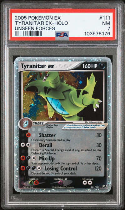 #111 TYRANITAR EX-HOLO PSA 7