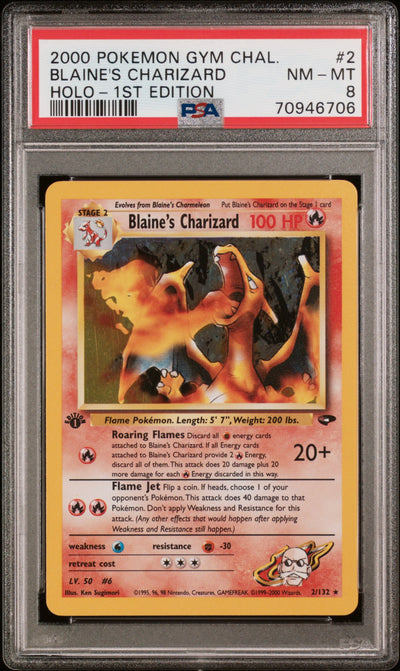 #2 BLAINE'S CHARIZARD PSA 8